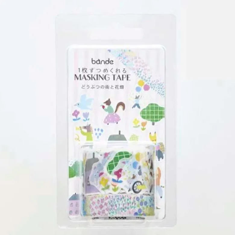 Bande | Pegatinas en Rollo y Washi Tape Animal City and Flower Garden