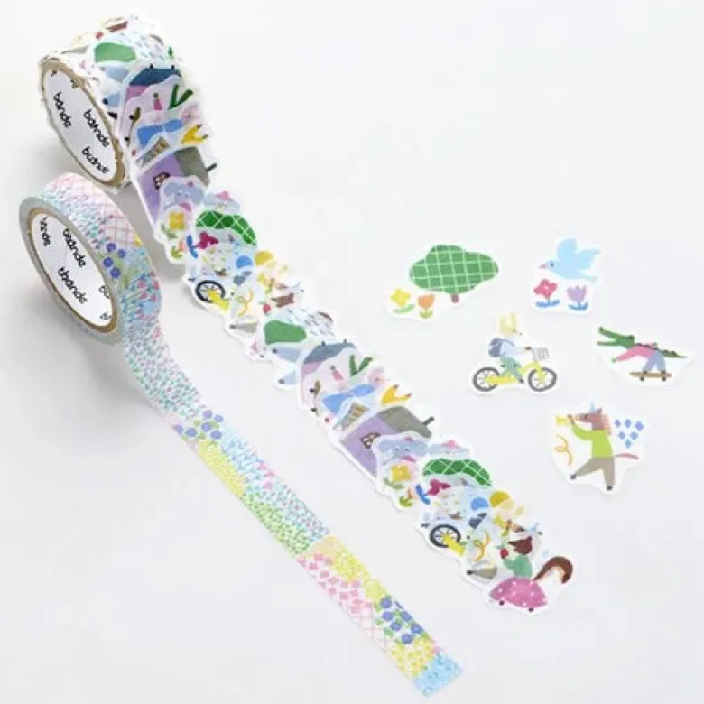 Bande | Pegatinas en Rollo y Washi Tape Animal City and Flower Garden