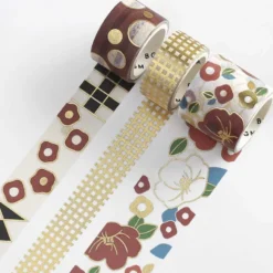 BGM | Set de Washi Tapes Kimono Colors Camellia Flowers