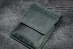 Galen Leather | Estuche Leather Flap Pen Case for Five Pens Crazy Horse Forest Green