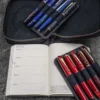 Galen Leather | Funda Expansi-Pouch Leather Wide 10 Slots Pen Case A6 Zip Folio Black