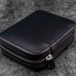 Galen Leather | Funda Expansi-Pouch Leather Wide 10 Slots Pen Case A6 Zip Folio Black