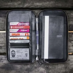Galen Leather | Funda Leather Zippered Hobonichi Weeks Cover Black