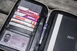 Galen Leather | Funda Leather Zippered Hobonichi Weeks Cover Black