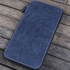 Galen Leather | Funda Leather Zippered Hobonichi Weeks Cover Crazy Horse Navy Blue