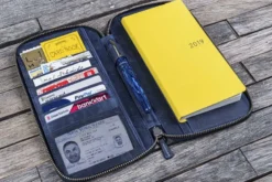 Galen Leather | Funda Leather Zippered Hobonichi Weeks Cover Crazy Horse Navy Blue