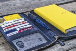 Galen Leather | Funda Leather Zippered Hobonichi Weeks Cover Crazy Horse Navy Blue