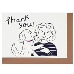 Greeting Life | Tarjeta de Felicitación Mini Best Friend Thank You Pink Dog