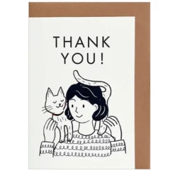 Greeting Life | Tarjeta de Felicitación Mini Best Friend Thank You Red Cat