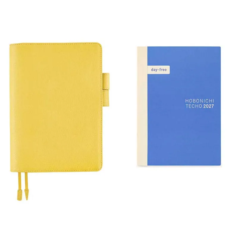 Hobonichi | Agenda Hobonichi Cousin A5 Leather: Brilliant Yellow 2027