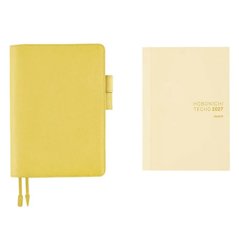 Hobonichi | Agenda Hobonichi Cousin A5 Leather: Brilliant Yellow 2027