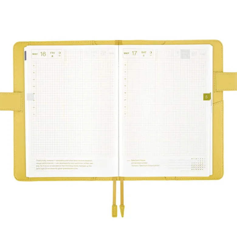Hobonichi | Agenda Hobonichi Cousin A5 Leather: Brilliant Yellow 2027