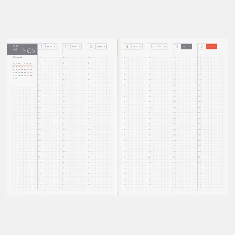 Hobonichi | Agenda Hobonichi HON A5 Yumi Kitagishi: White Cat and Rabbit’s Tea Room 2027