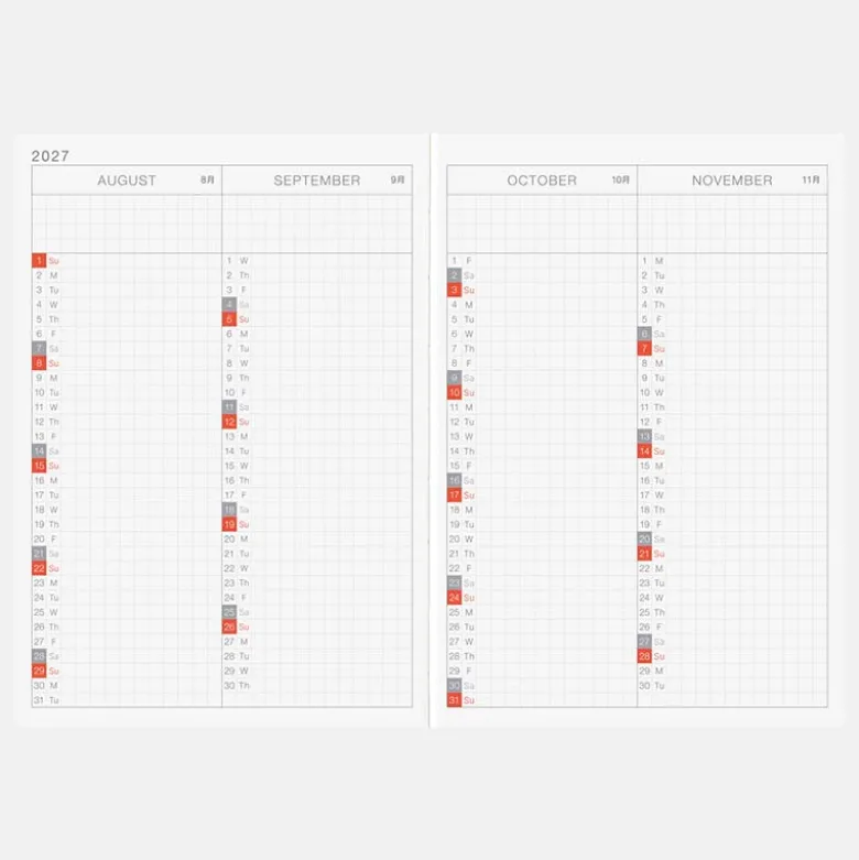 Hobonichi | Agenda Hobonichi HON A6 Yumi Kitagishi: White Cat and Rabbit’s Tea Room 2027