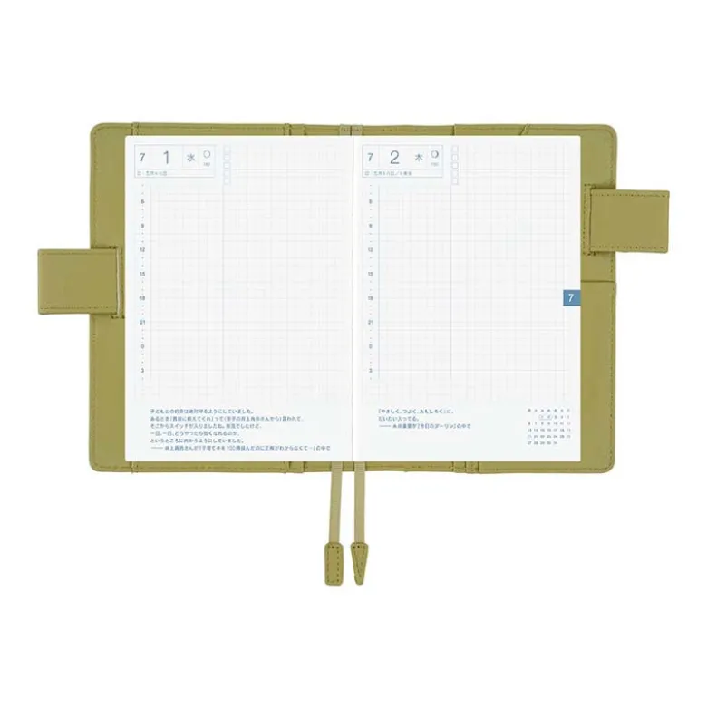 Hobonichi | Agenda Hobonichi Techo A6 Leather: Sage Green 2027