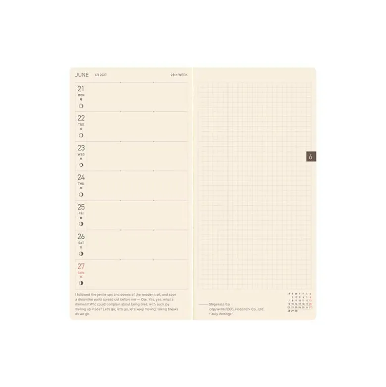 Hobonichi | Agenda Hobonichi Weeks Yoshie Watanabe: Petit Bloom 2027