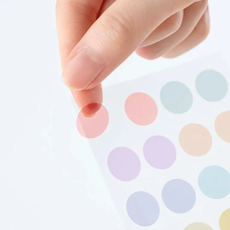 Hobonichi | Pegatinas TSUKI no IRO: Transparent Dot Stickers (15mm)