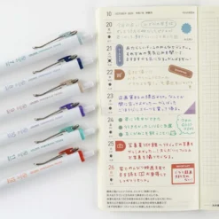 Hobonichi | Set de Bolígrafos con Funda TSUKI no IRO: Uniball One - July-Dec