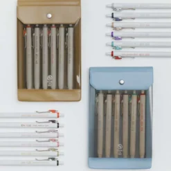Hobonichi | Set de Bolígrafos con Funda TSUKI no IRO: Uniball One - July-Dec
