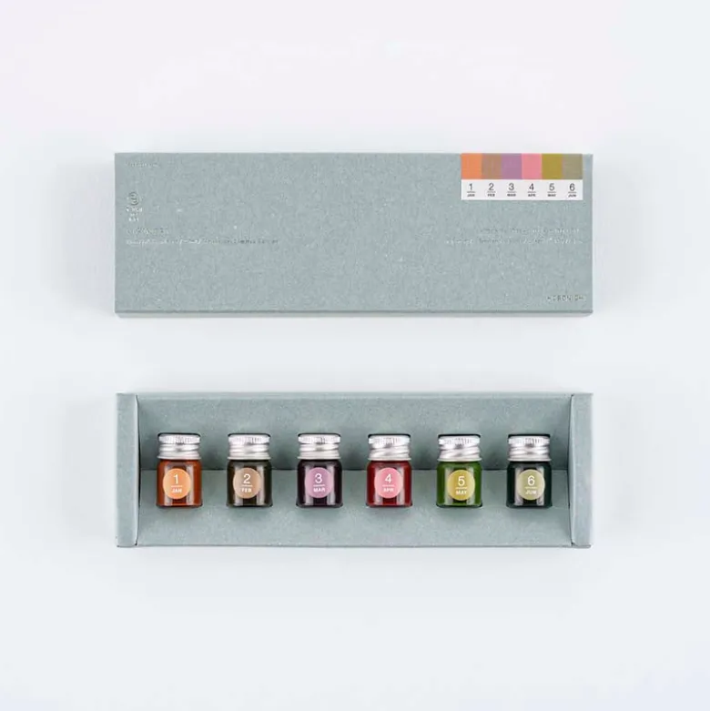 Hobonichi | Set de Mini Tintas Tintero Kakimori x TSUKI no IRO (Jan-Jun)