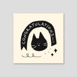 Iconic | Mini Tarjeta de Felicitación Doodle Congratulations Blue
