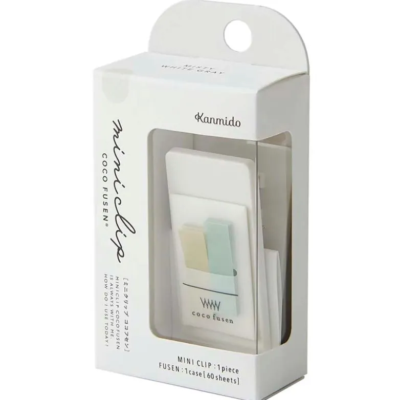 Kanmido | Mini Clip con Marcapáginas Coco Fusen Misty White Gray