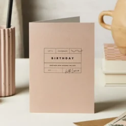 Katie Leamon | Tarjeta de Felicitación Birthday Stamp Pink