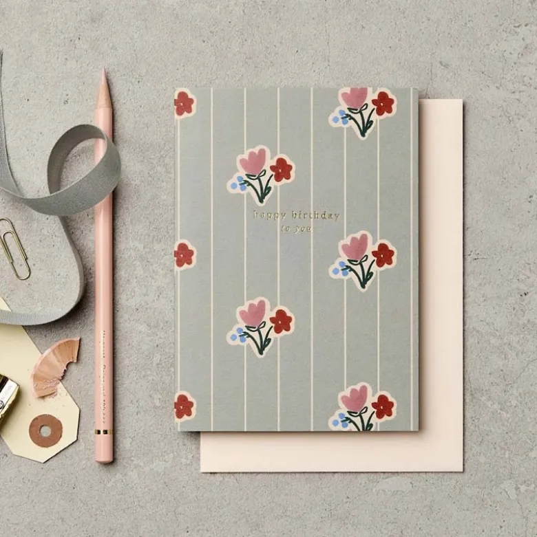 Katie Leamon | Tarjeta de Felicitación Wallpaper Posy Birthday