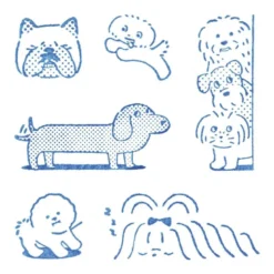 King Jim | Set de 6 Sellos Transparentes Kori Jirushi Dog Set