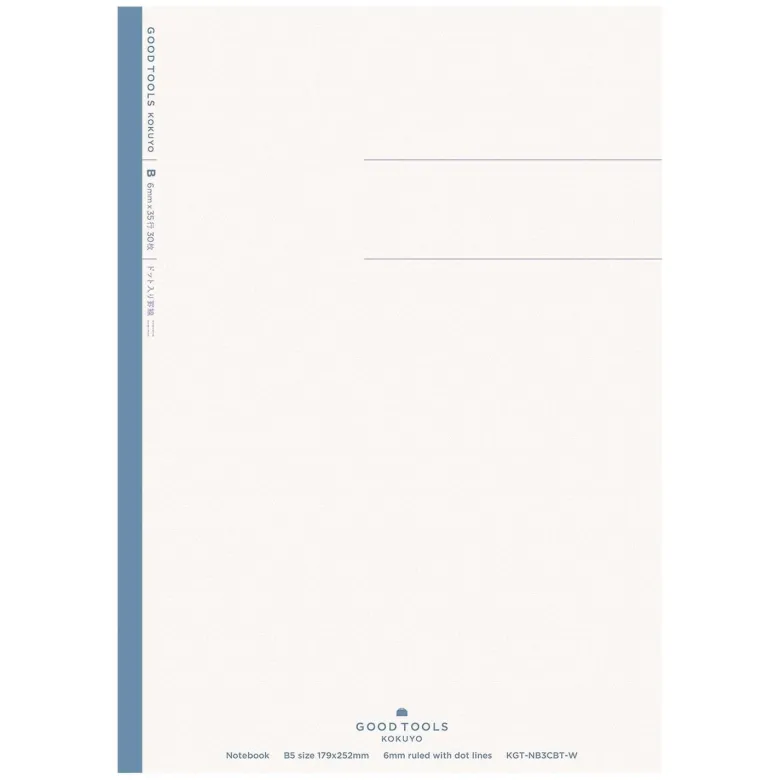 Kokuyo | Cuaderno GOOD TOOL B5 Blue Rayas Punteadas