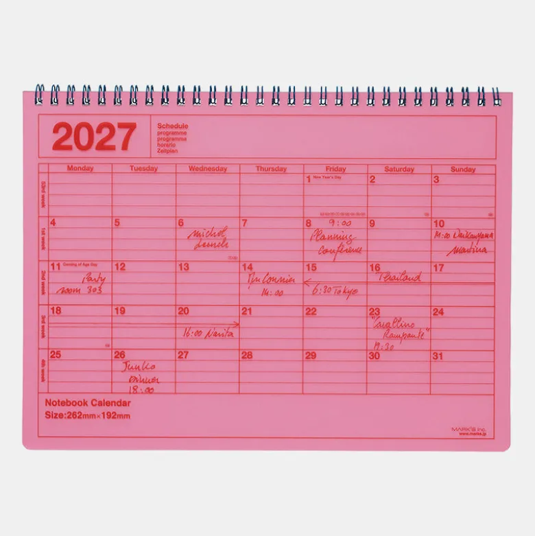 Mark's | Cuaderno Calendario 2027 M Pink