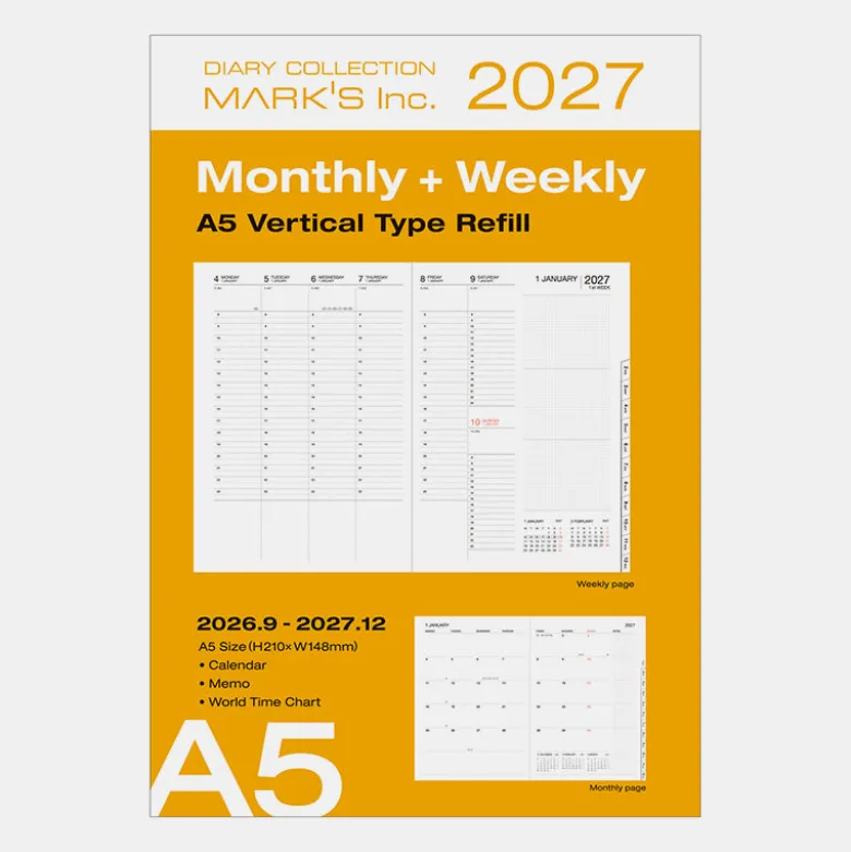 MARK'S | Recambio Agenda A5 2026-2027 (Semanal)