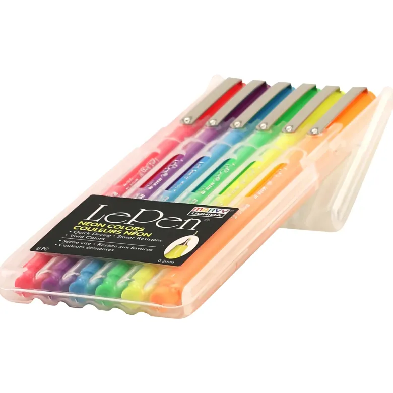Marvy Uchida | Set de Bolígrafos Le Pen Neon (6pc)