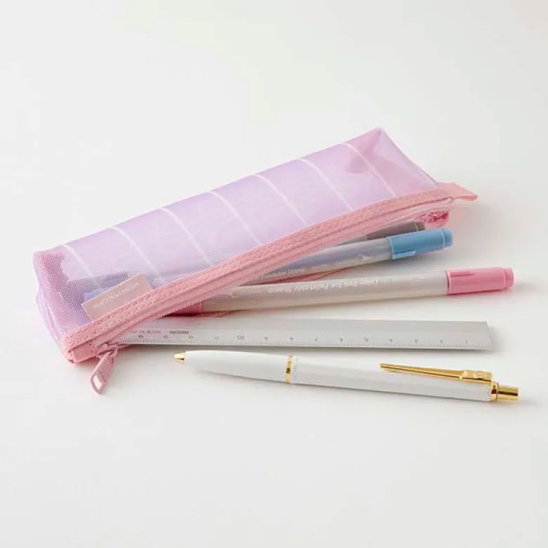 Midori | Estuche de Malla Pen Case Stripe Purple