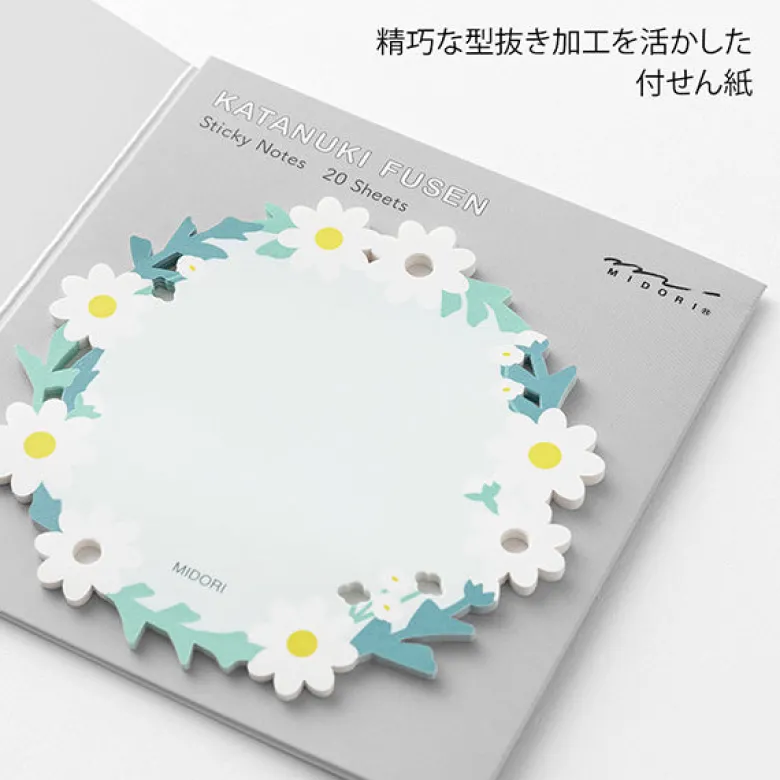 Midori | Notas Adhesivas Die Cutting Wreath White