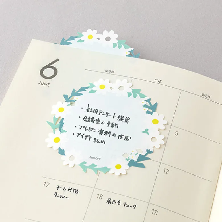 Midori | Notas Adhesivas Die Cutting Wreath White