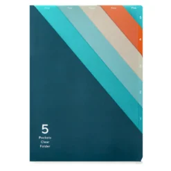 Midori | Portafolios de 5 Compartimentos A4 Stripe Navy
