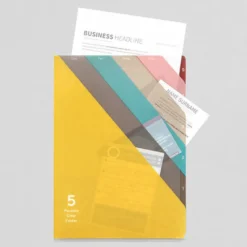 Midori | Portafolios de 5 Compartimentos A4 Stripe Yellow