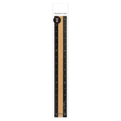 Midori | Regla de Aluminio y Madera 15cm Black