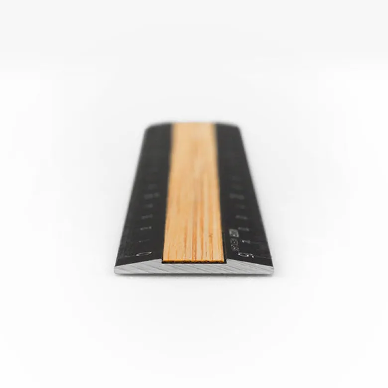 Midori | Regla de Aluminio y Madera 15cm Black