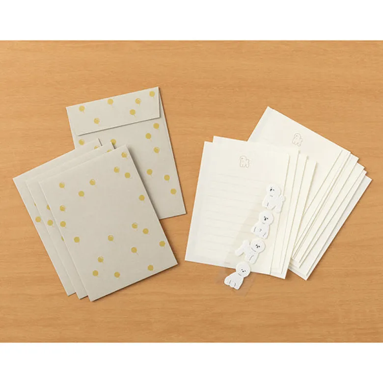 Midori | Set de Cartas Con Pegatinas Bichon Frise