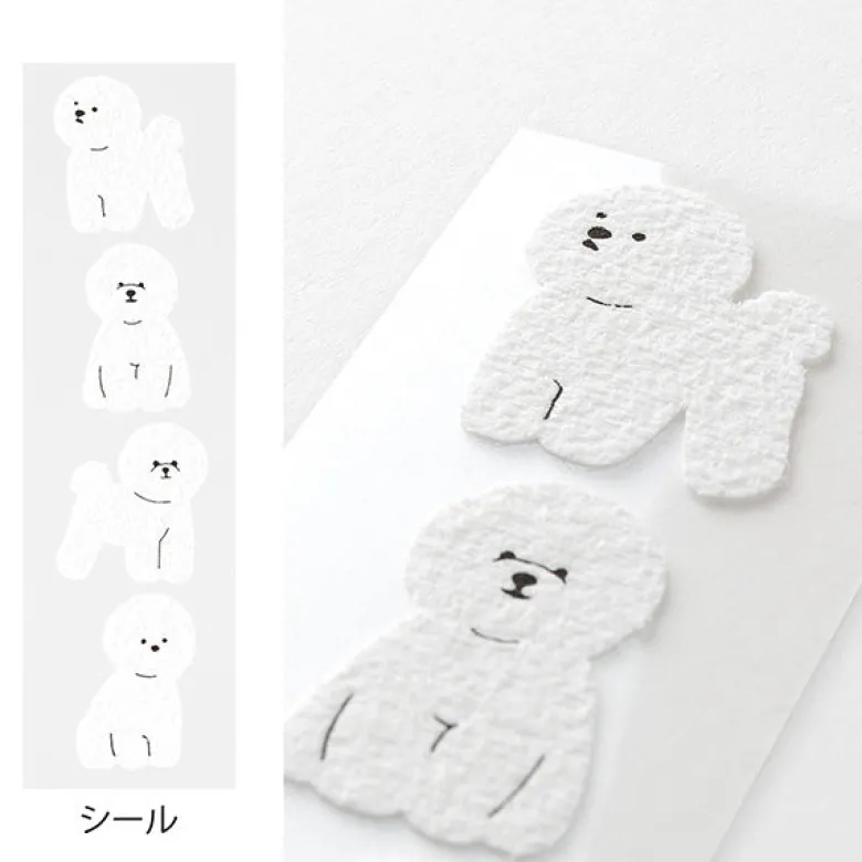 Midori | Set de Cartas Con Pegatinas Bichon Frise
