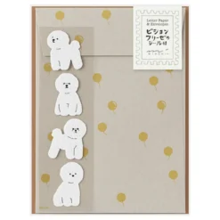 Midori | Set de Cartas Con Pegatinas Bichon Frise
