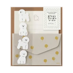 Midori | Set de Cartas Mini con Pegatinas Bichon Frise