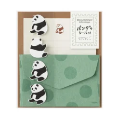 Midori | Set de Cartas Mini con Pegatinas Panda