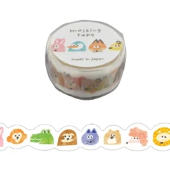 Mind Wave | Vibrant Colors Die-Cut Animals Washi Tape