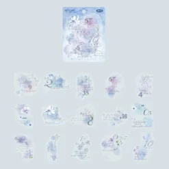 Mo Card | Pegatinas Multi Color Watercolor Shop Seven Day Floating Blue