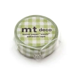 MT Masking Tape | Gingham Check Light Moss Green Washi Tape