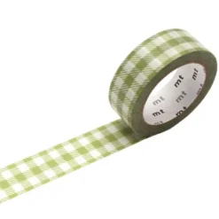 MT Masking Tape | Gingham Check Light Moss Green Washi Tape