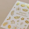 MU LifeStyle | Pegatinas Transferibles Foil Golden Flower Christmas